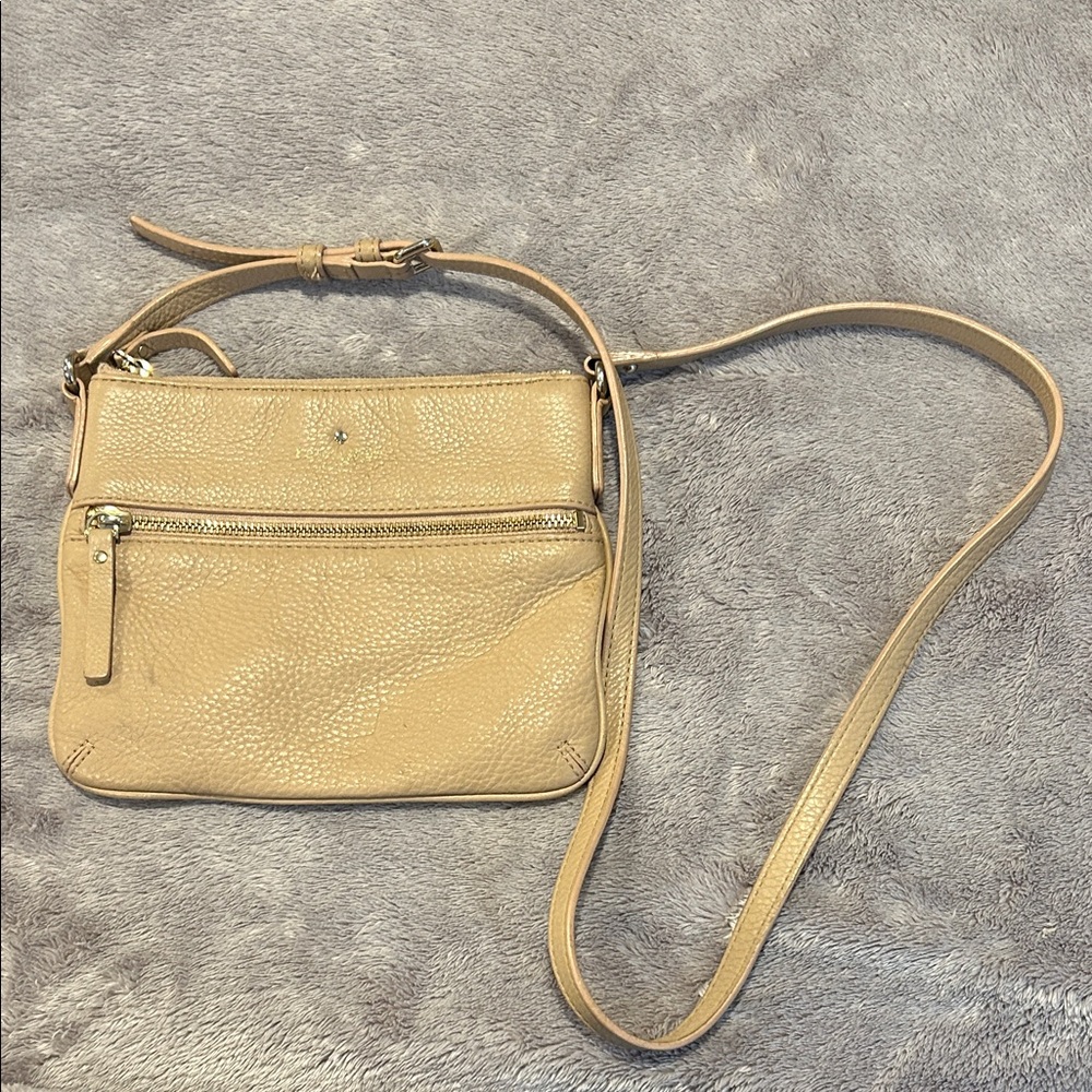 kate spade Leather Crossbody Bag in Beige Tan